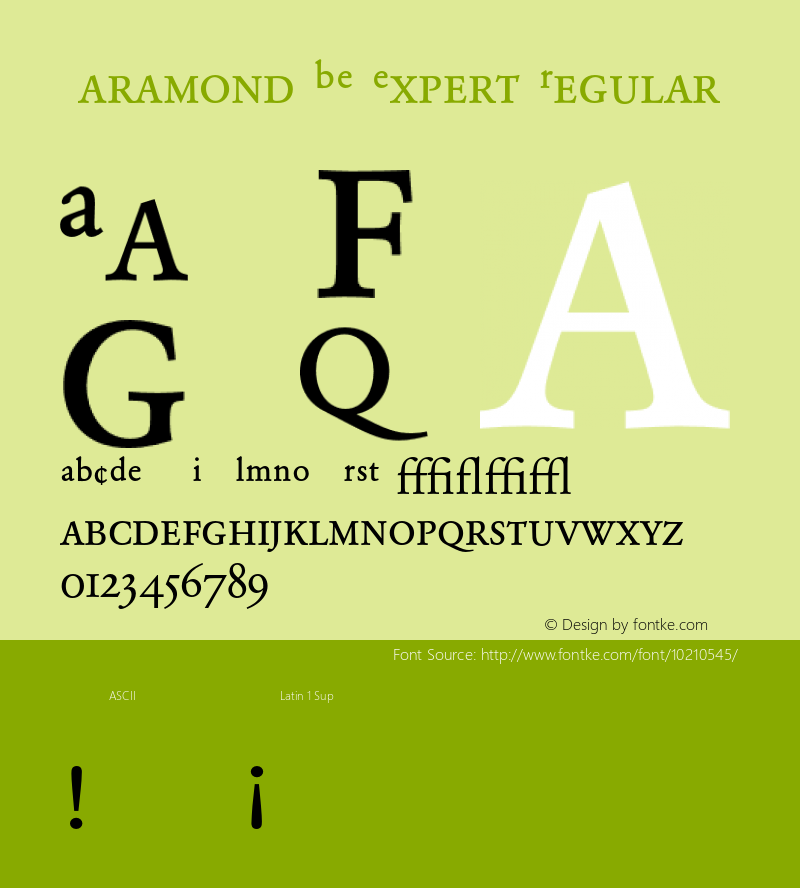 Garamond BE Expert Regular 001.000 Font Sample