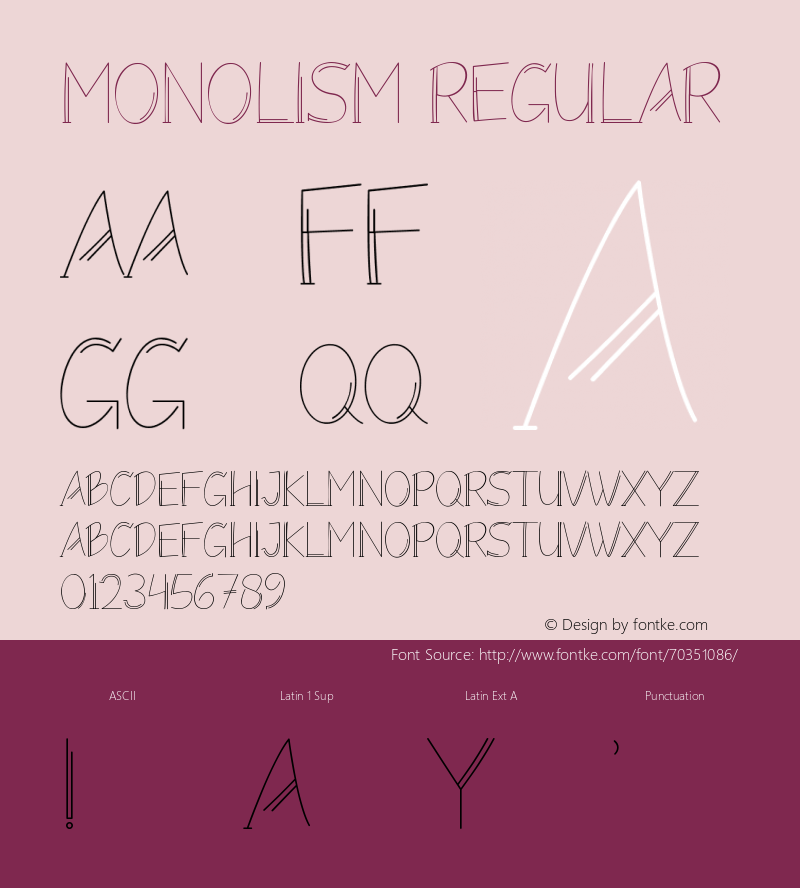 Monolism Version 1.003;Fontself Maker 3.5.1 Font Sample