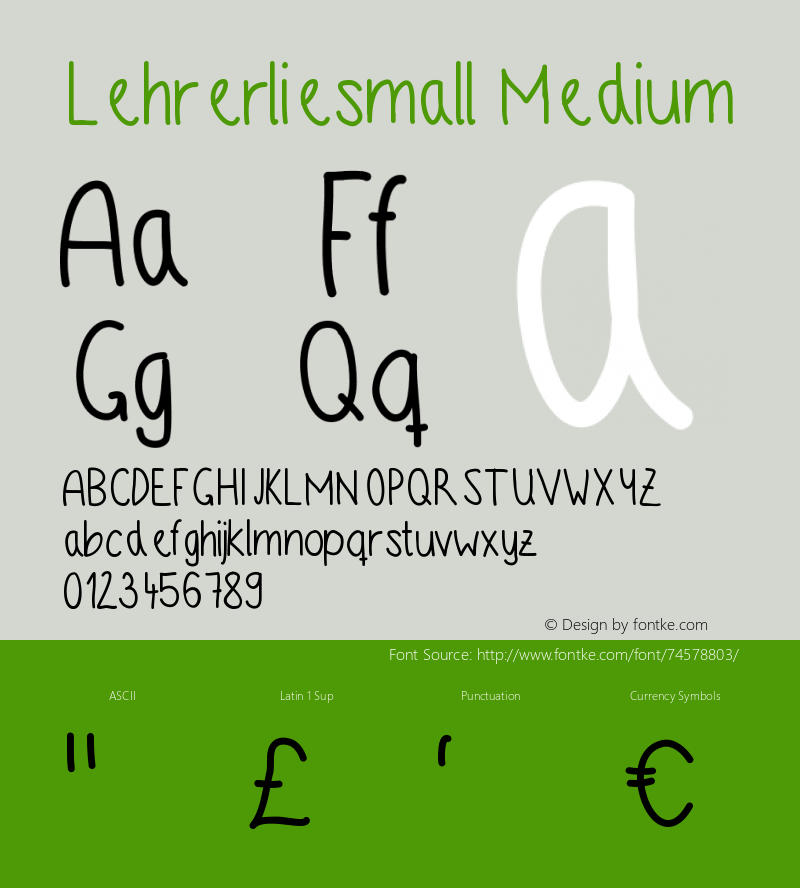 Lehrerliesmall Version 001.000 Font Sample