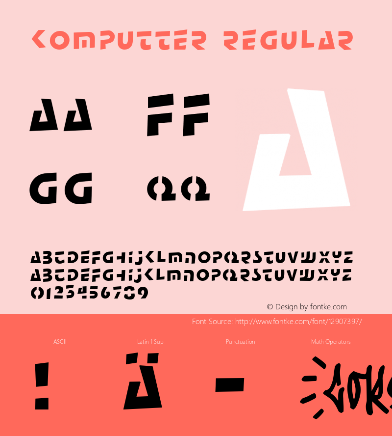 Komputter Regular Macromedia Fontographer 4.1.5 03‐06‐05 Font Sample