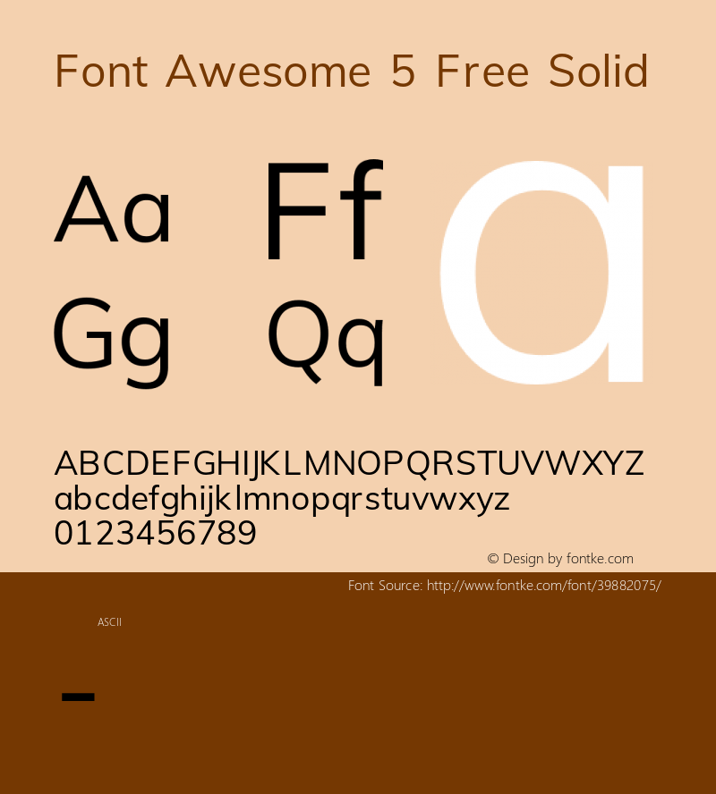 Font Awesome 5 Free Solid 5.1 (build: 1529523980) Font Sample