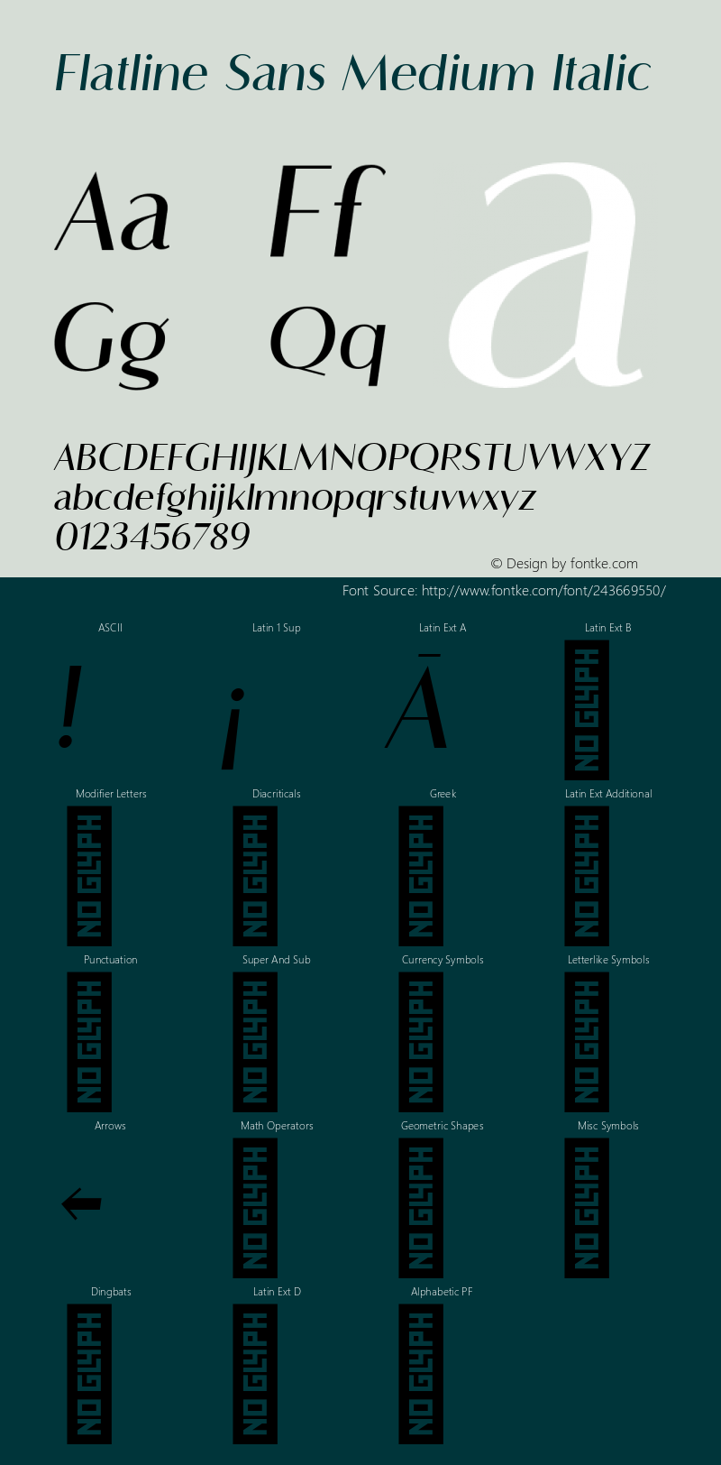 Flatline Sans Medium Italic Version 2.000;FEAKit 1.0图片样张