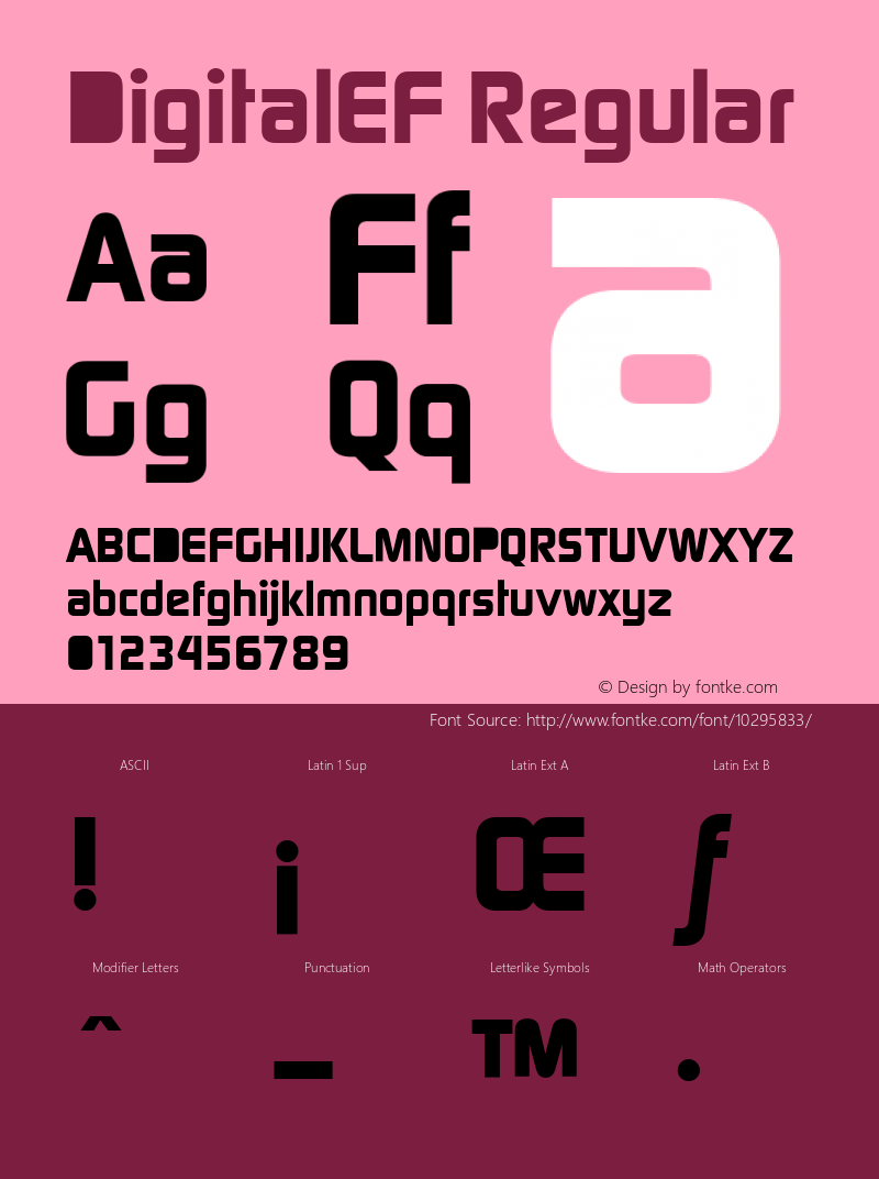 DigitalEF Regular 001.000 Font Sample