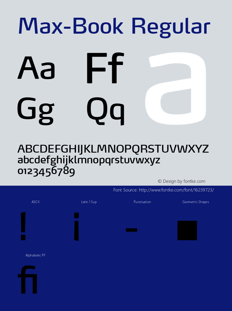 Max-Book Regular 4.460 Font Sample