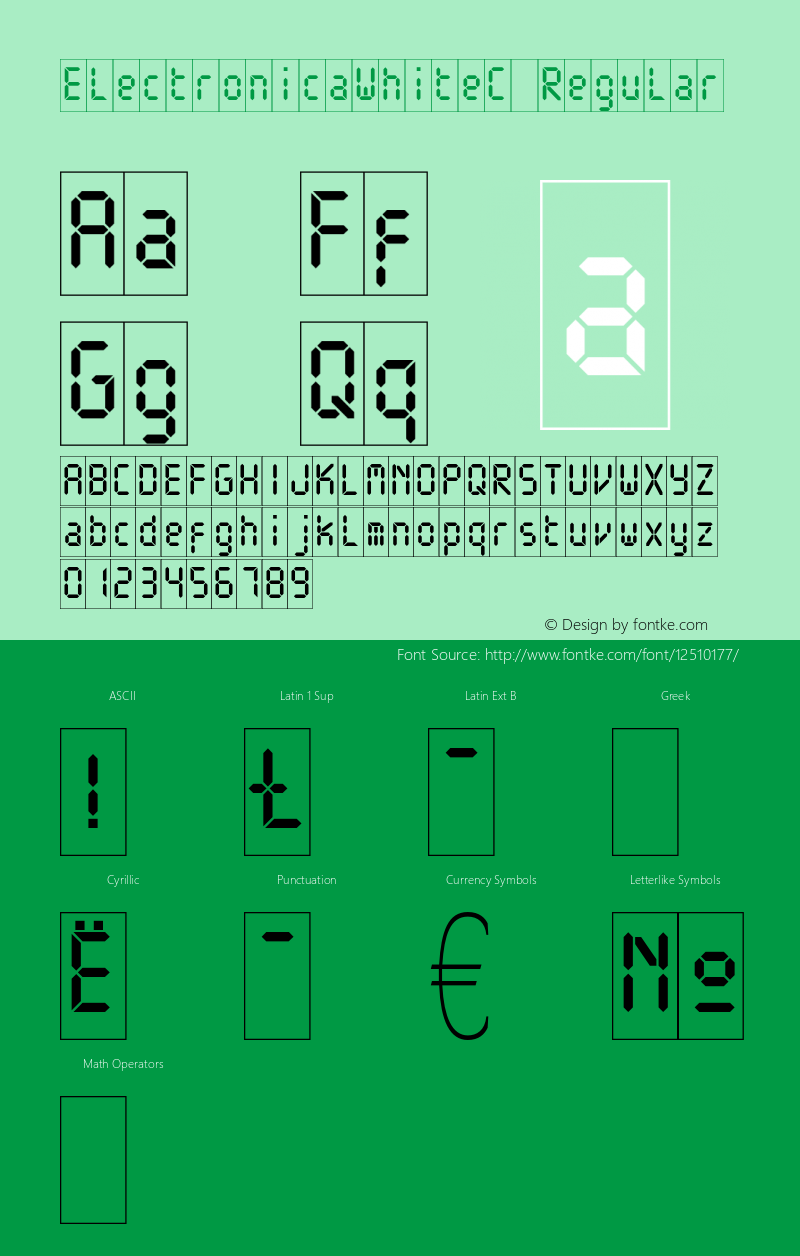 ElectronicaWhiteC Regular OTF 1.0;PS 001.000;Core 116;AOCW 1.0 161 Font Sample