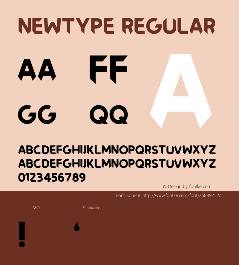 Newtype Version 01.0 Font Sample