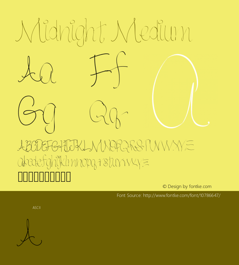 Midnight Medium Version 001.000 Font Sample