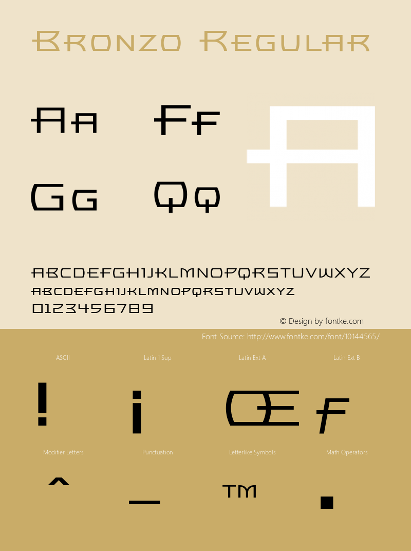 Bronzo Regular Version 001.000 Font Sample