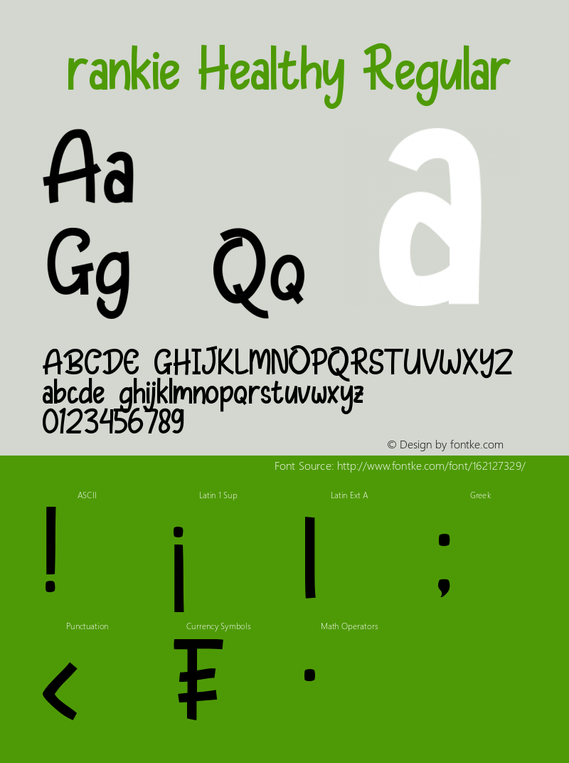 Frankie Healthy Version 1.00;October 1, 2020;FontCreator 13.0.0.2672 64-bit Font Sample