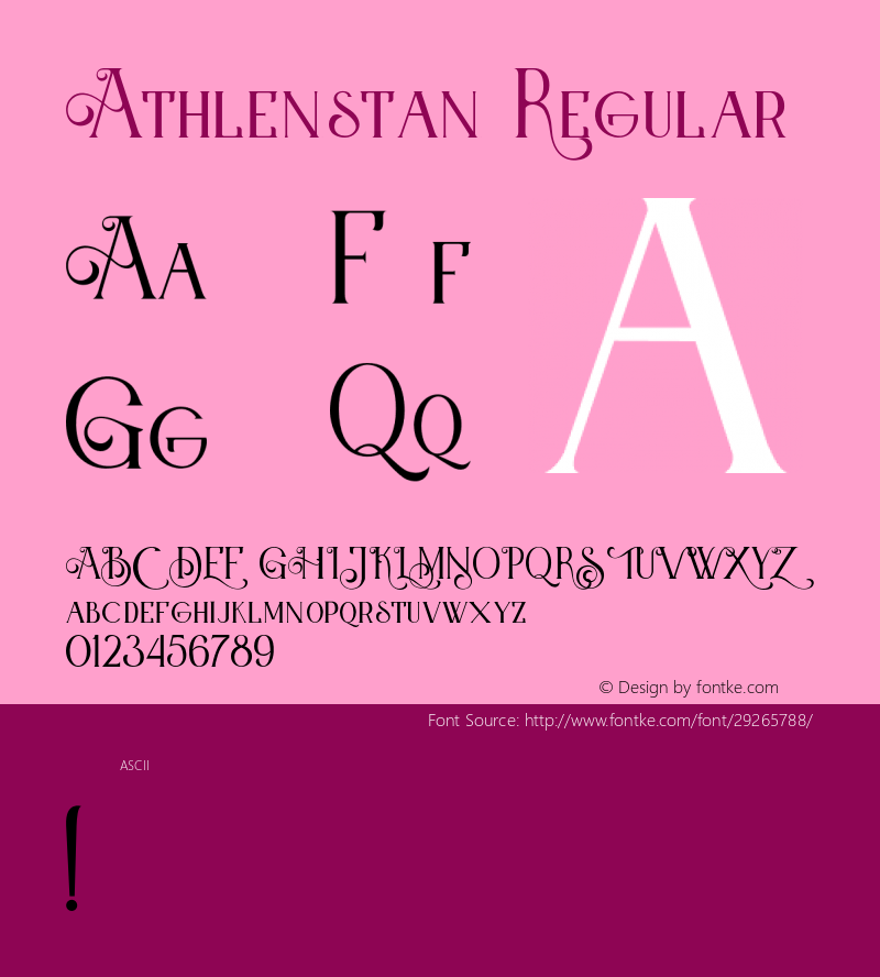 Athlenstan Version 1.000;PS 001.001;hotconv 1.0.56 Font Sample