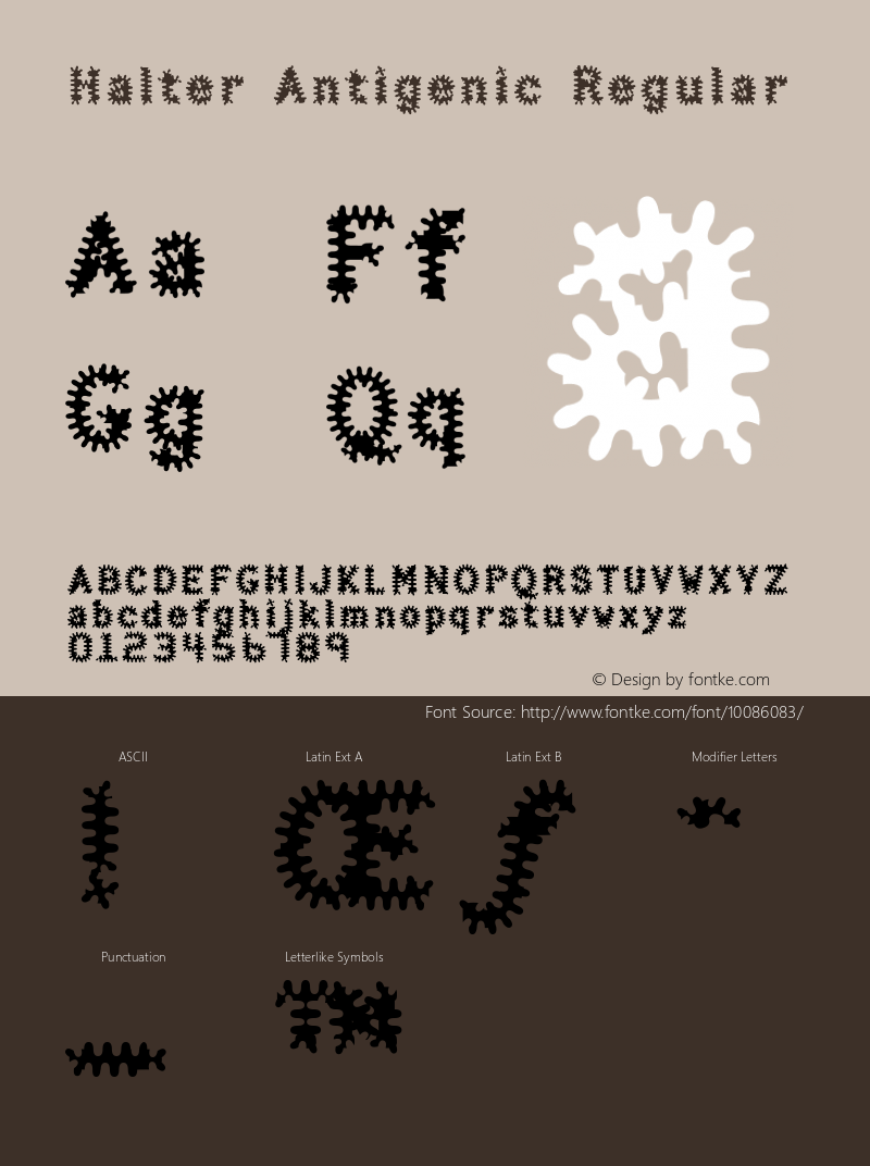 Halter Antigenic Regular 1.00 Font Sample