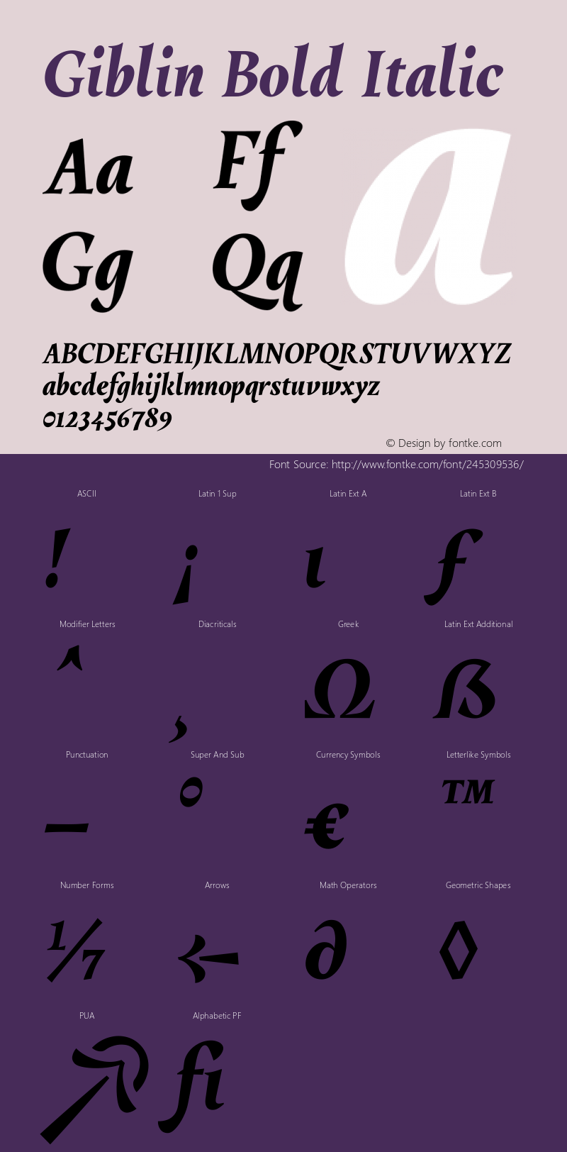Giblin Bold Italic Version 2.004 | web-font图片样张
