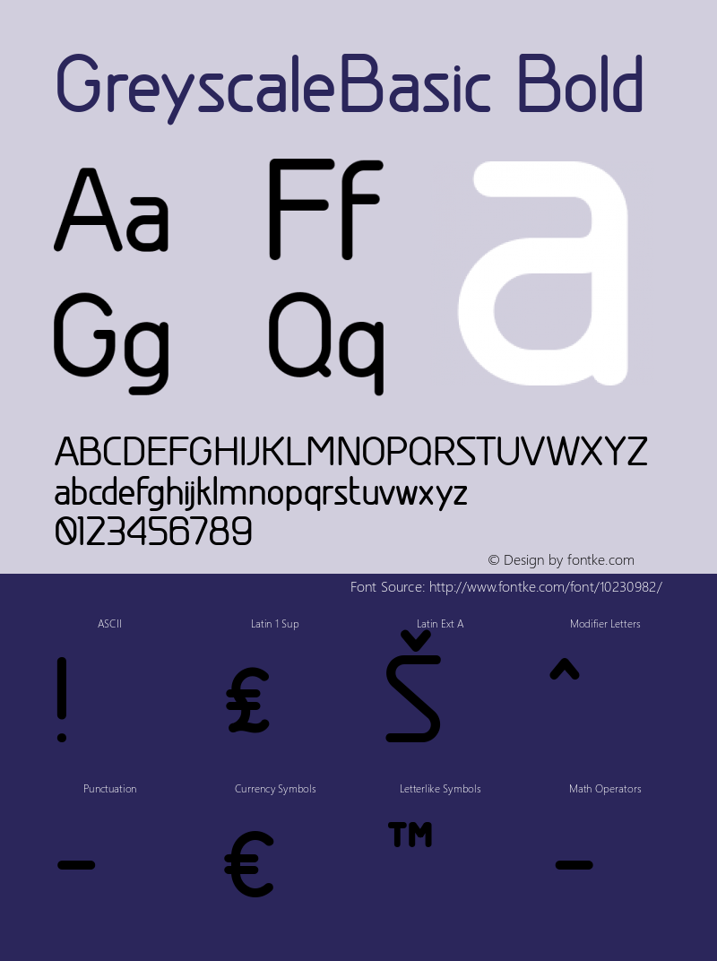 GreyscaleBasic Bold Version 001.000 Font Sample