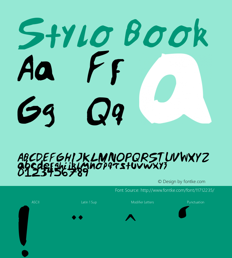 Stylo Book Version 1.00 September 23, 2 Font Sample