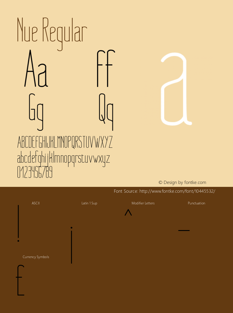 Nue Regular Version 1.000 2012 initial release Font Sample