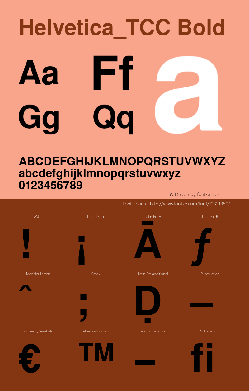 Helvetica_TCC Bold Version 1.0; 1994; initial release Font Sample