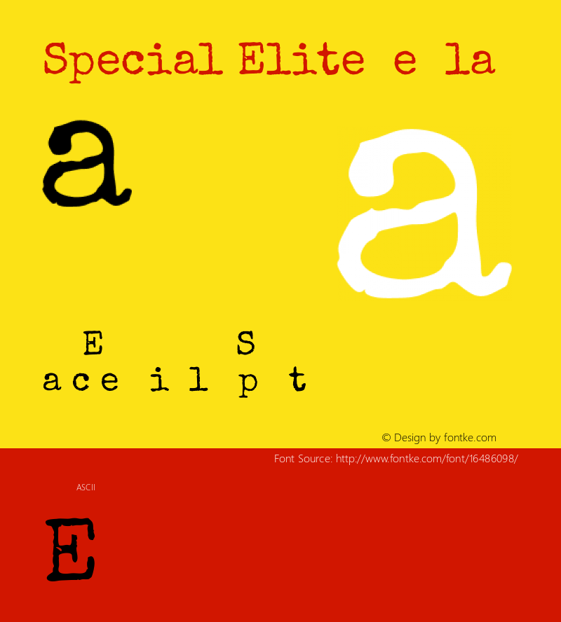 Special Elite Regular Version 1.000 Font Sample