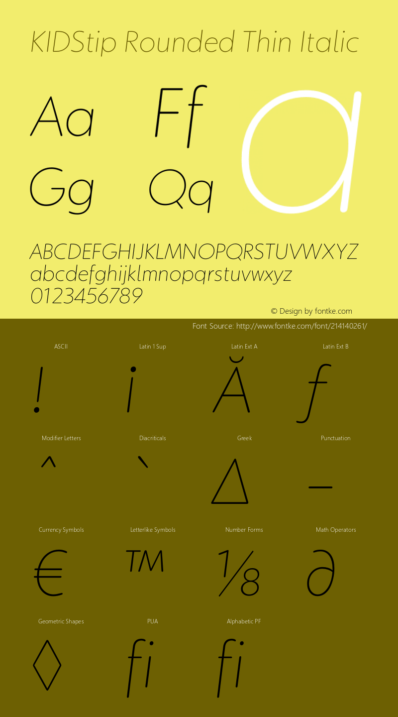 KIDStip Rounded Thin Italic 