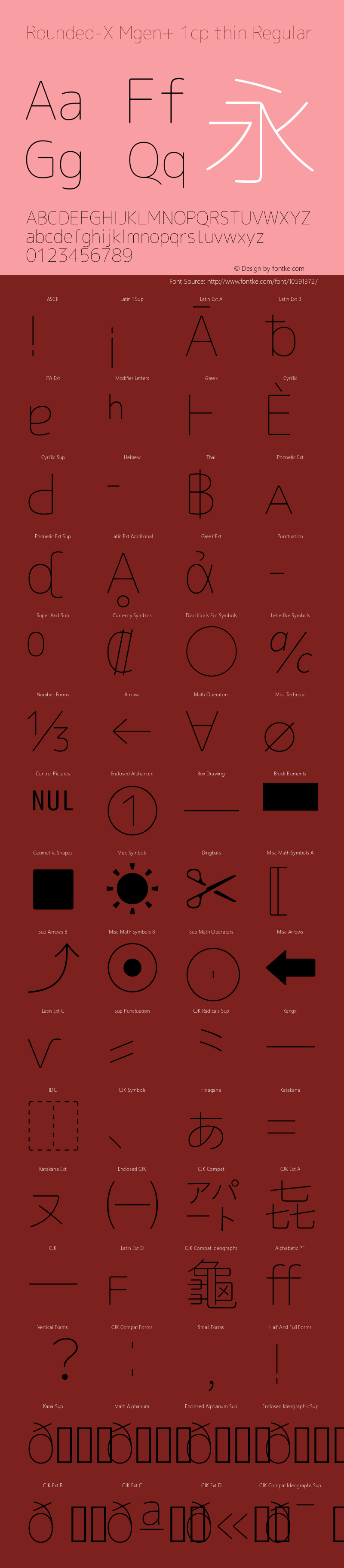 Rounded-X Mgen+ 1cp thin Regular Version 1.058.20140828 Font Sample