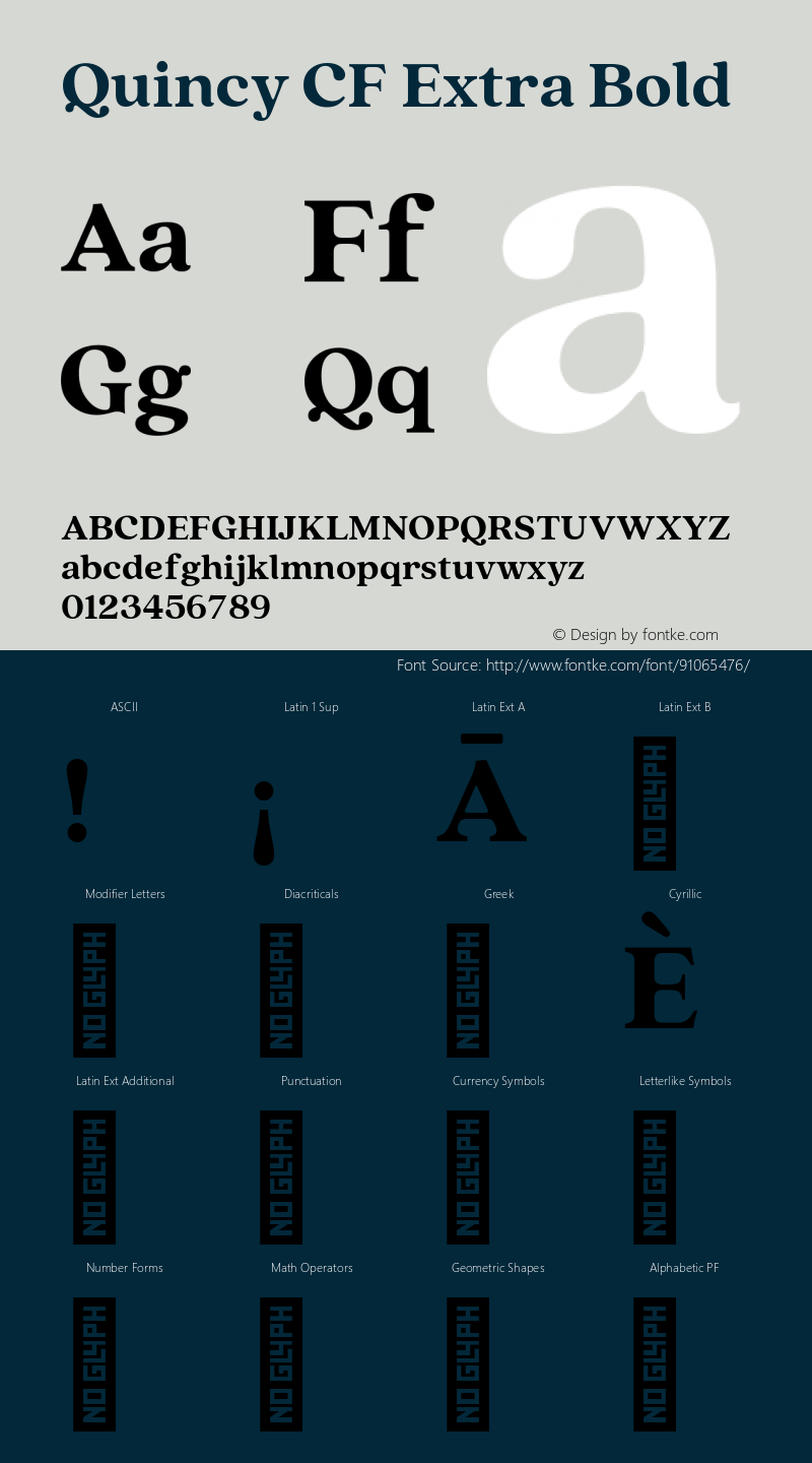 Quincy CF Extra Bold 4.100 Font Sample