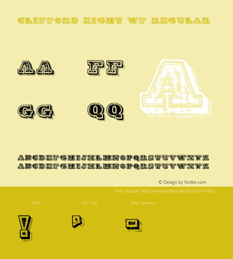 Clifford Eight WF Version 2.000 Font Sample