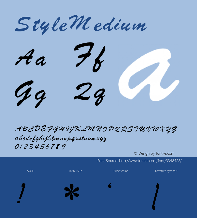 Style Medium 001.001 Font Sample