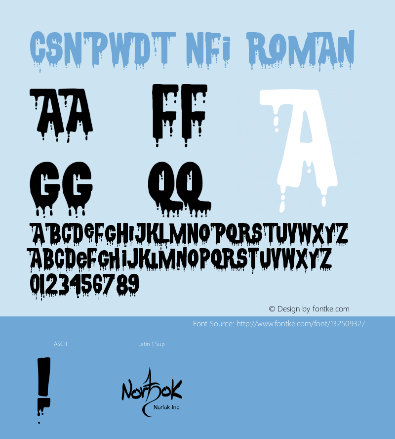 CSNPWDT NFI Roman Version 001.001 Font Sample