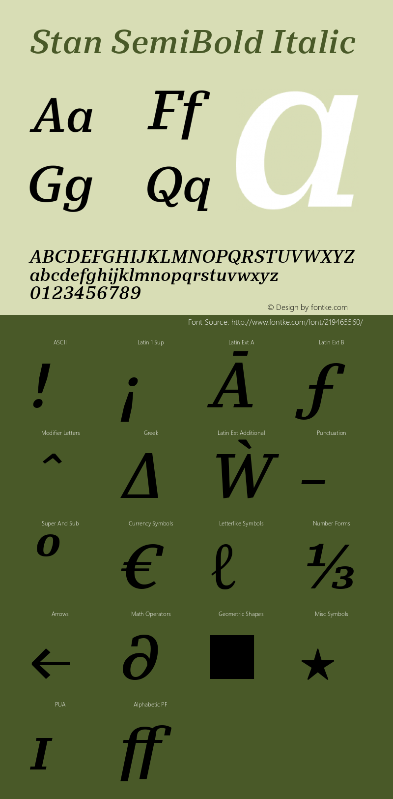 Stan SemiBold Italic Version 3.001图片样张