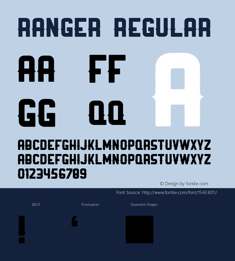 Ranger Regular Version 1.0 Font Sample