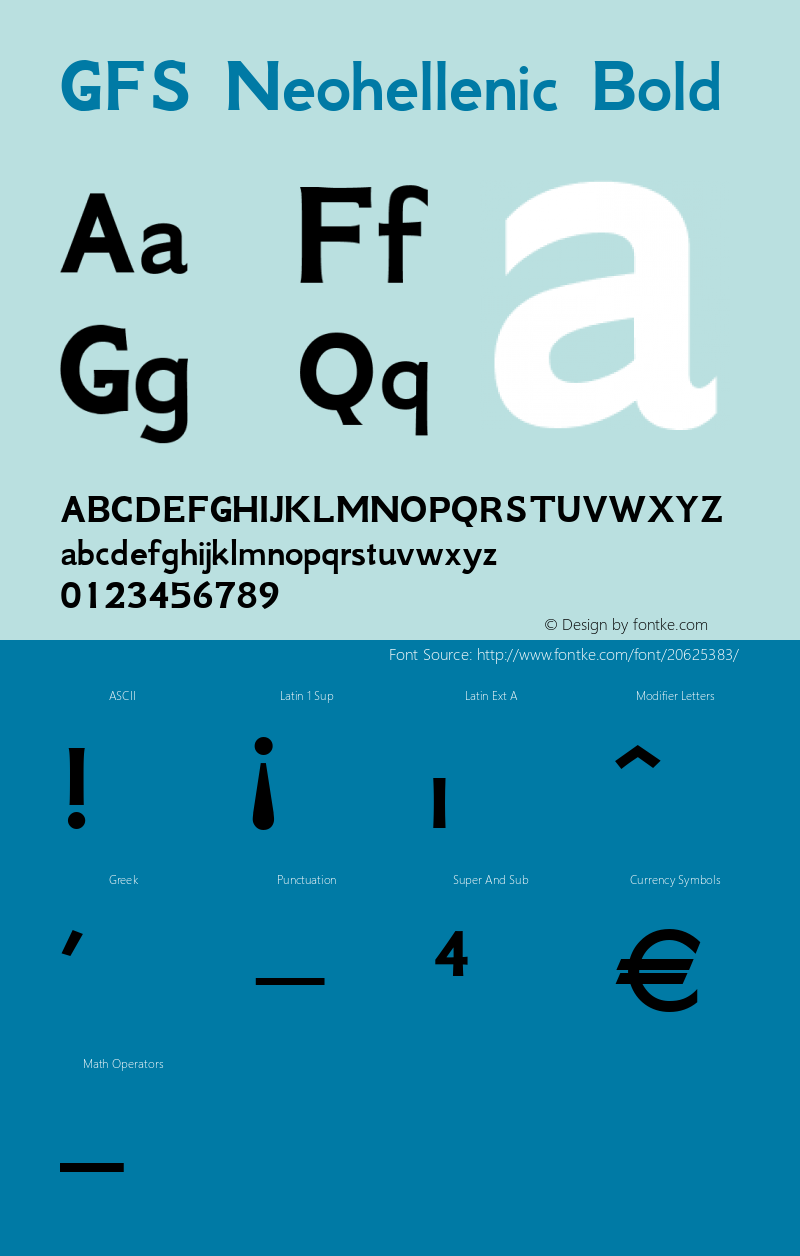 GFS Neohellenic Bold Version 1.0 Font Sample