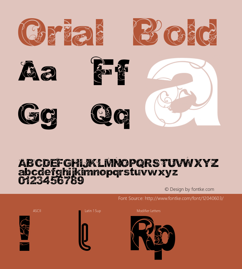 Orial Bold Version 0.01 November 10, 2009 Font Sample