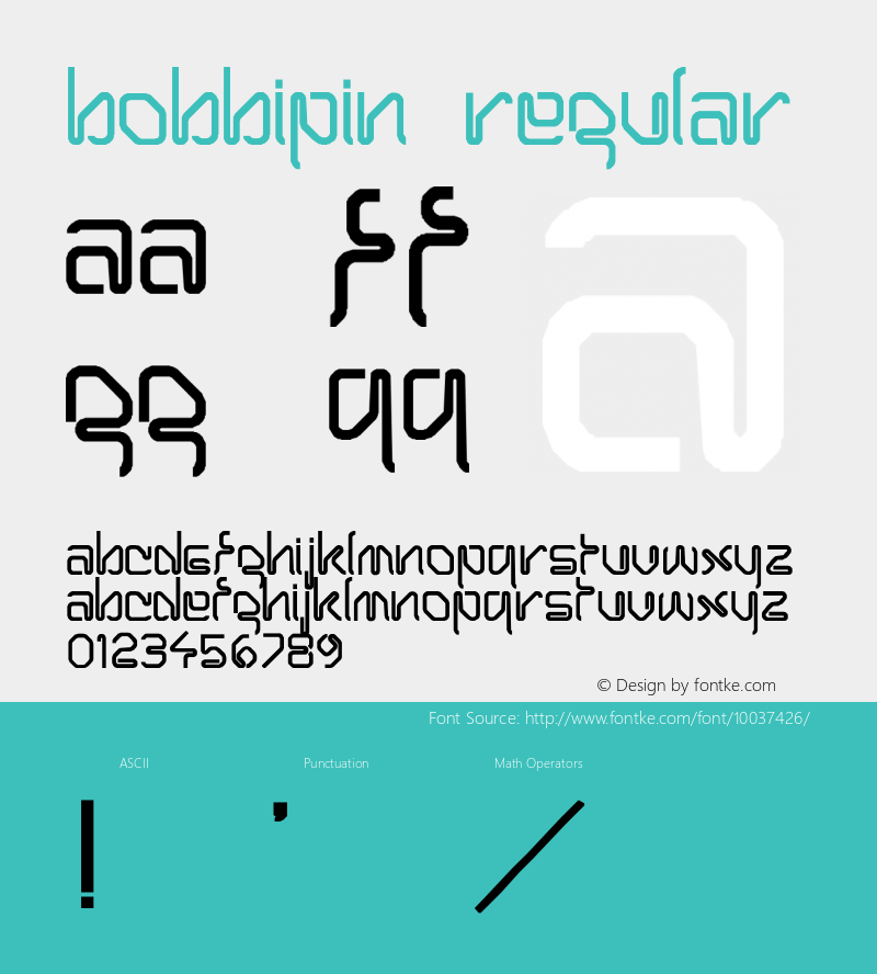 Bobbipin Regular Converted from E:\TTFONTS\HAIRPIN-.TF1 by ALLTYPE Font Sample