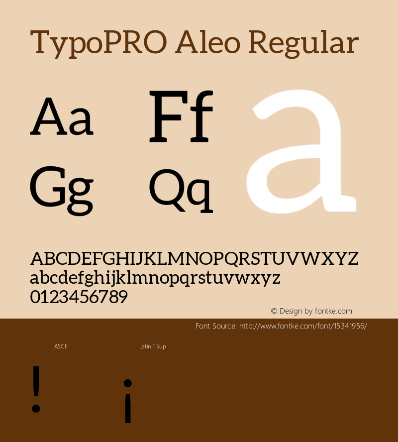 TypoPRO Aleo Regular Version 1.1 Font Sample