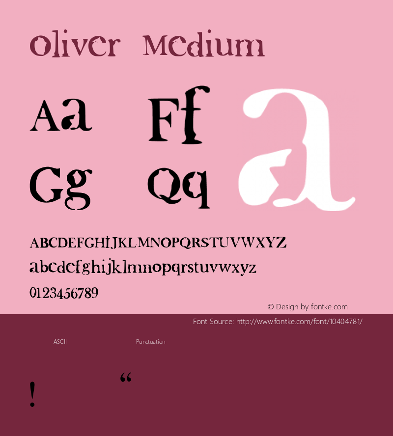 Oliver Medium Version 001.000 Font Sample