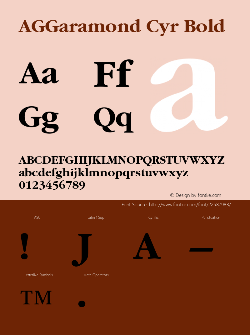 AGGaramond Cyr Bold 001.000 Font Sample