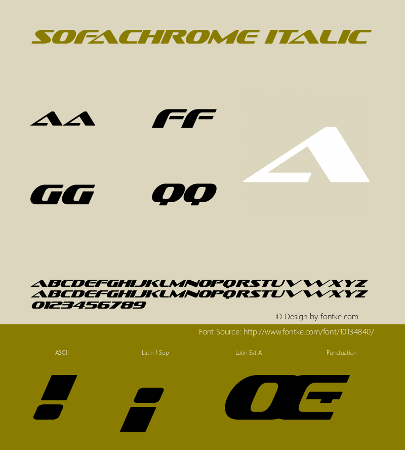 Sofachrome Italic Version 2.000 2004 Font Sample