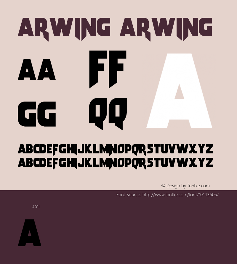 Arwing Arwing Unknown Font Sample