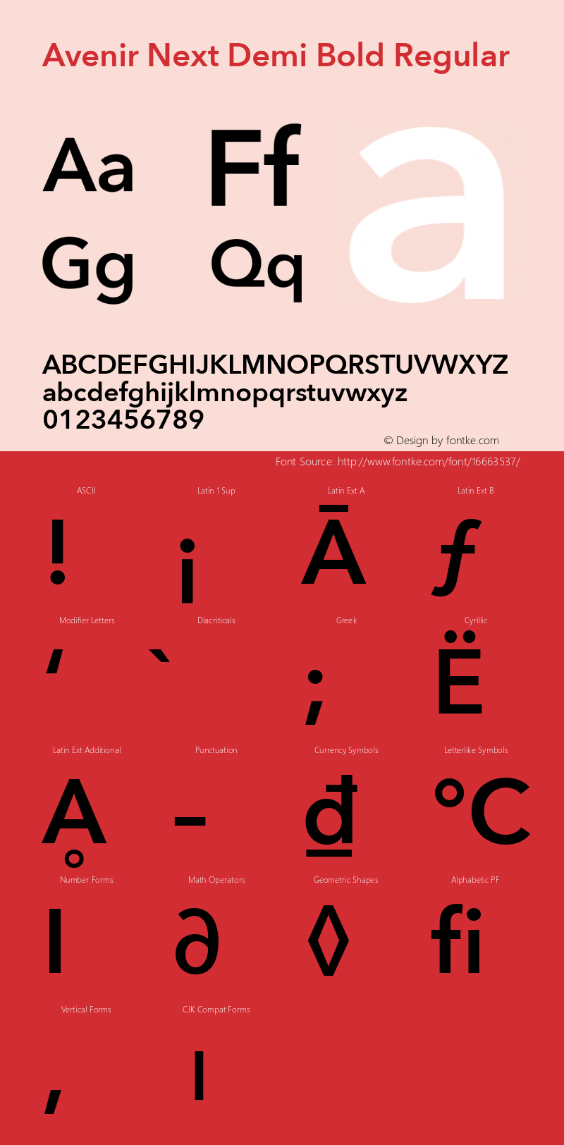 Avenir Next Demi Bold Regular 8.0d5e5 Font Sample