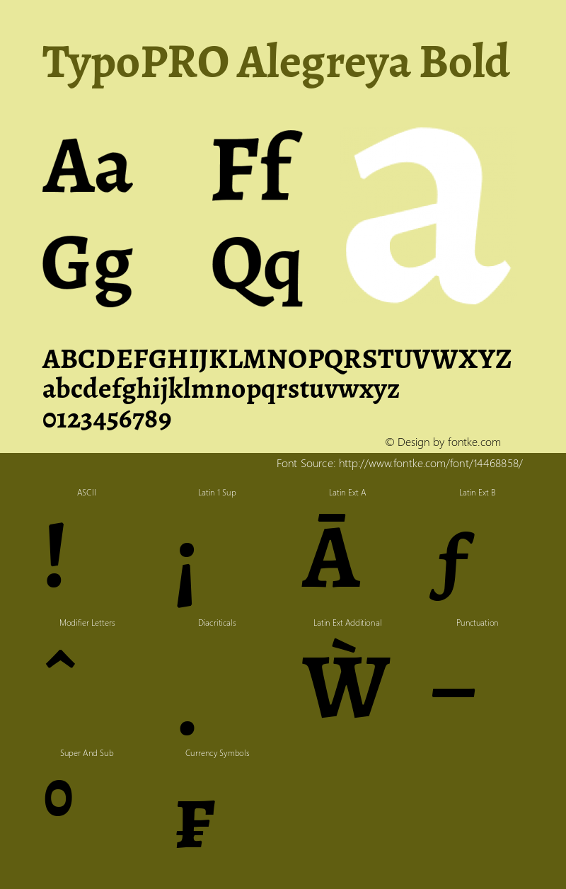 TypoPRO Alegreya Bold Version 1.003 Font Sample