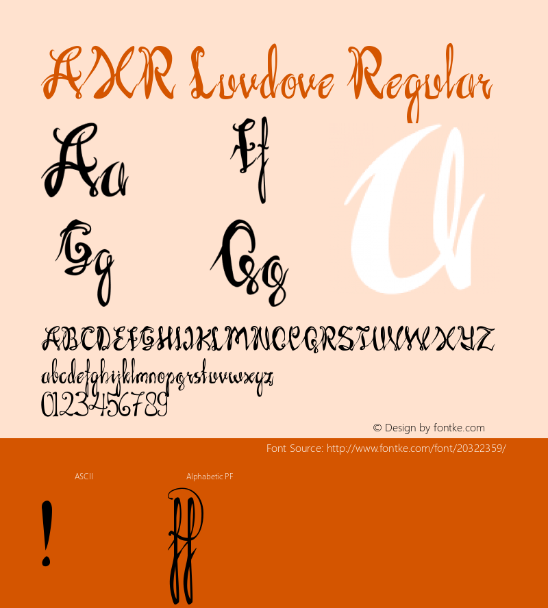 AXRLuvdove 1.000 Font Sample