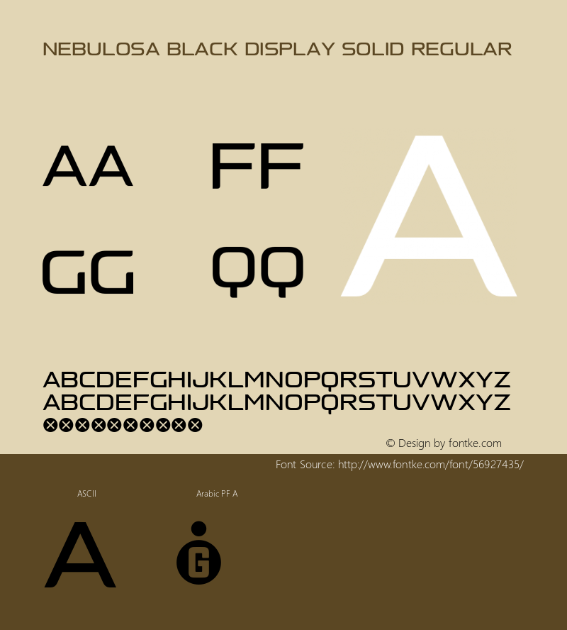 NebulosaBlackDisplaySolid Version 1.000 2019 initial release Font Sample