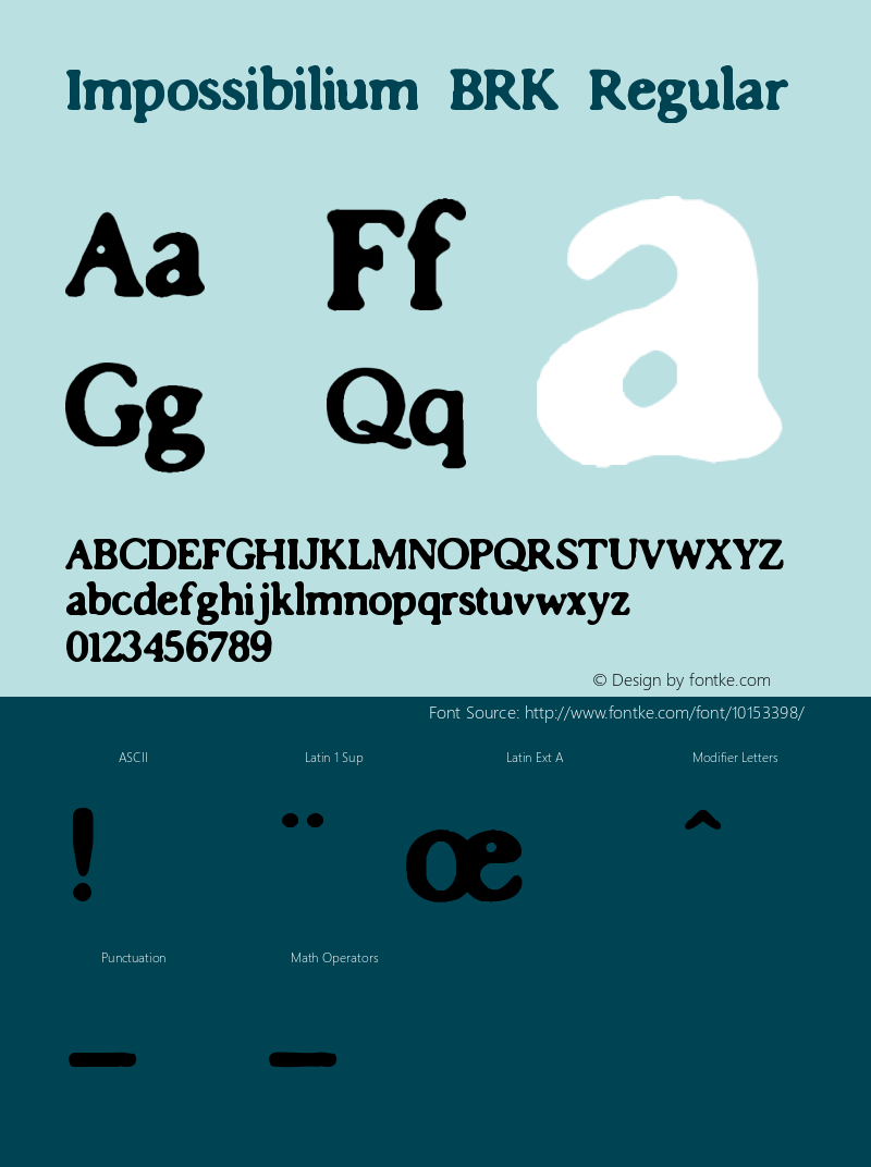 Impossibilium BRK Regular 1.0 Font Sample