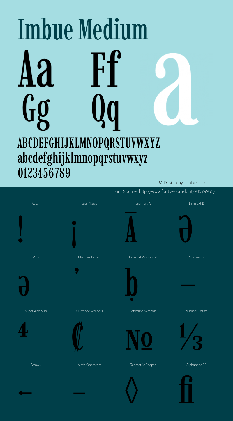 Imbue Medium Version 1.102 Font Sample