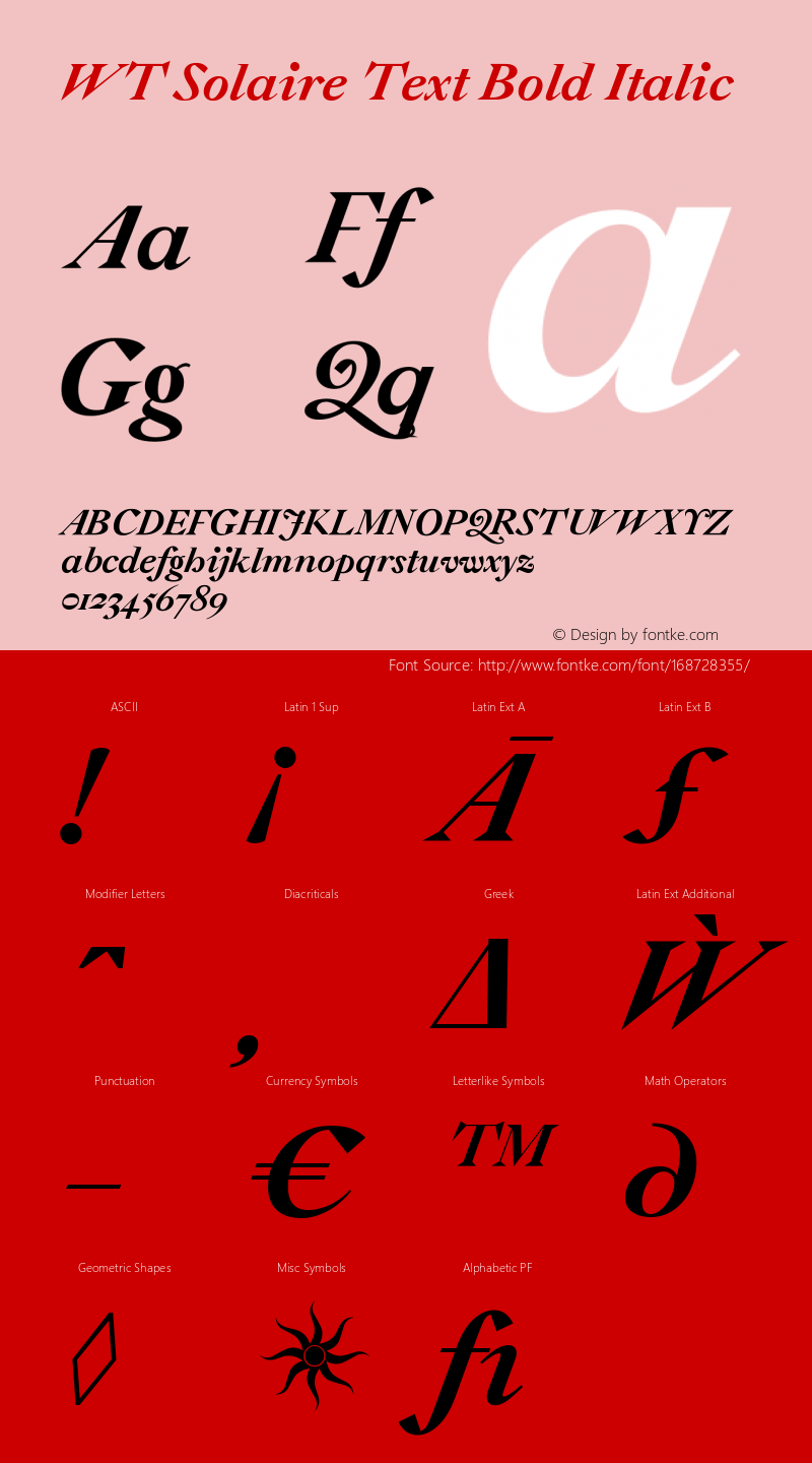 WT Solaire Text Bold Italic Version 4.000 | web-TT图片样张