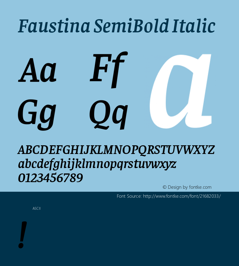 Faustina SemiBold Italic  Font Sample