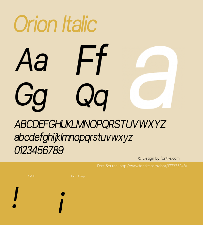 Orion Italic Version 1.000图片样张