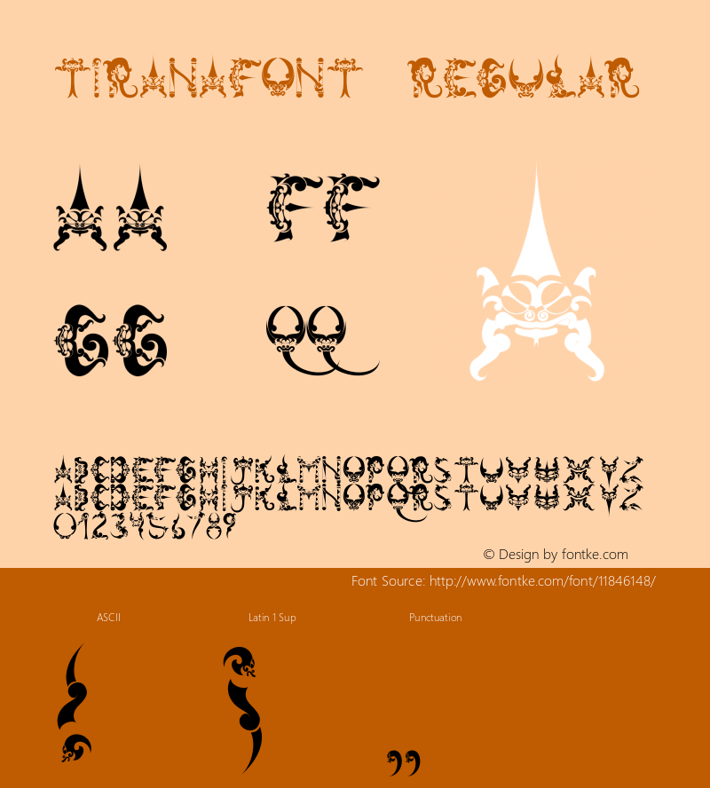 tiranafont Regular Version 1.0 Font Sample