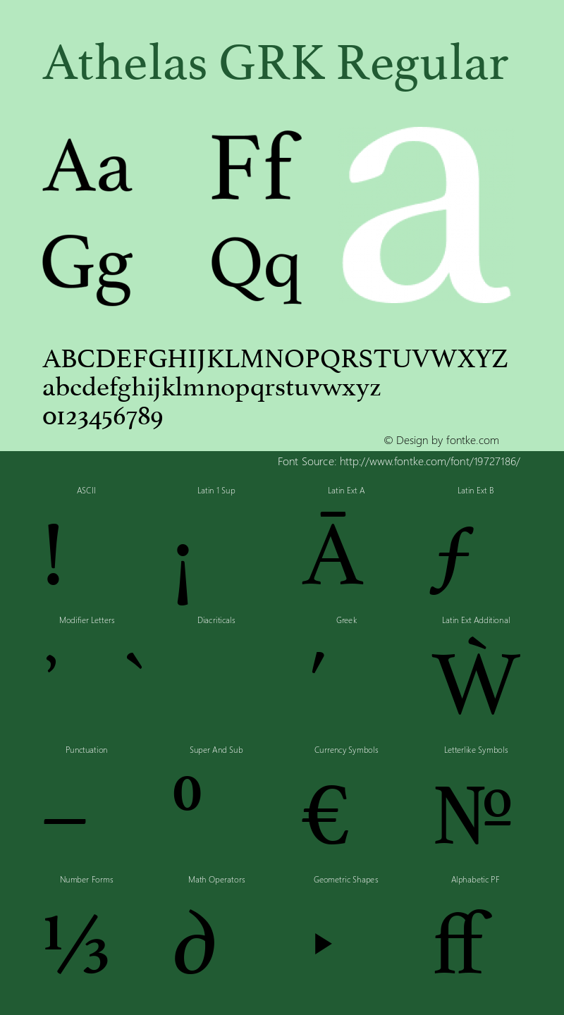 AthelasGRK Version 1.004 Font Sample