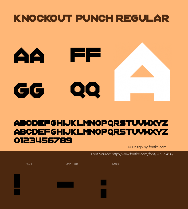 Knockout Punch Version 1.00 May 9, 2017, initial release Font Sample