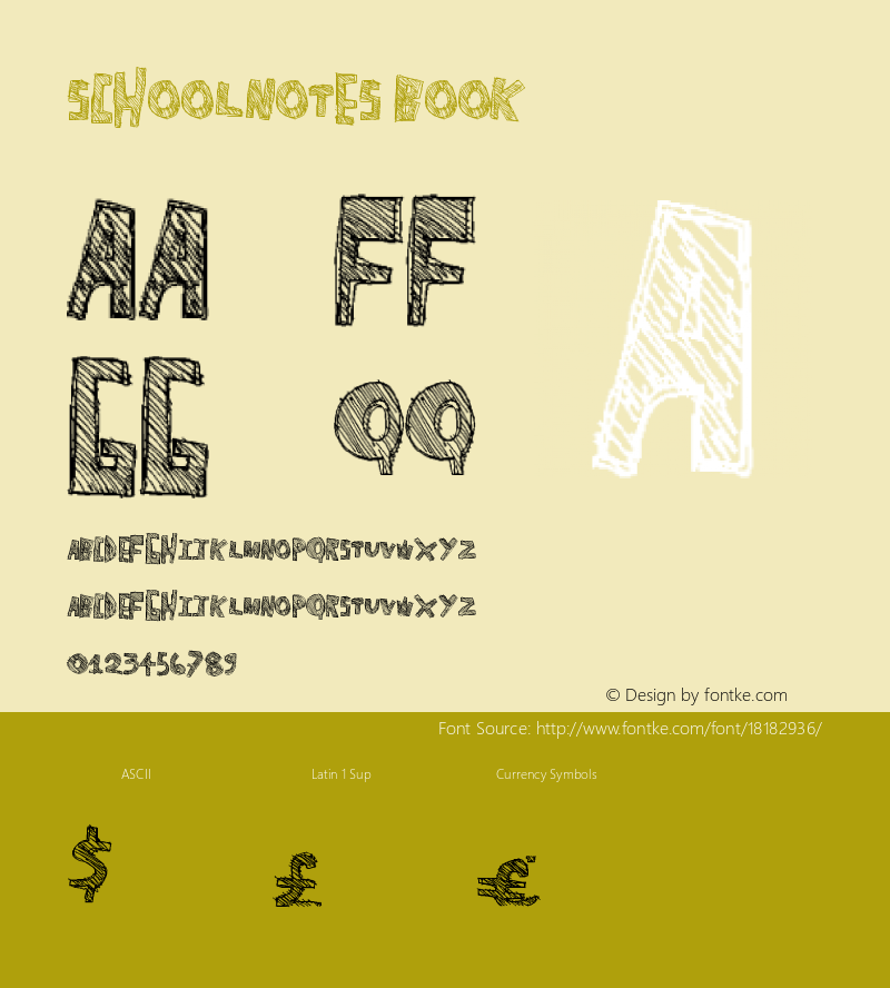 SchoolNotes Book Version 1.00 February 9, 201 Font Sample